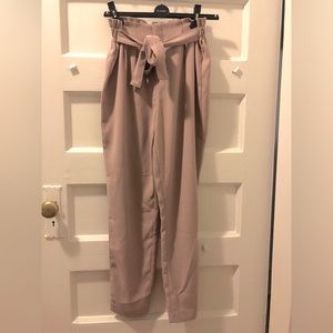Blush Pink Paper Bag Pants